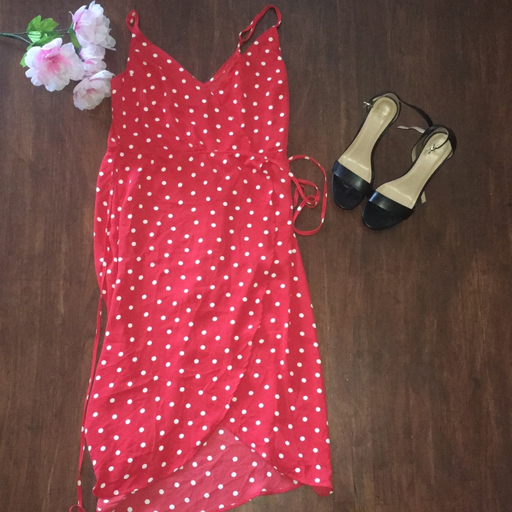 Red & white dress